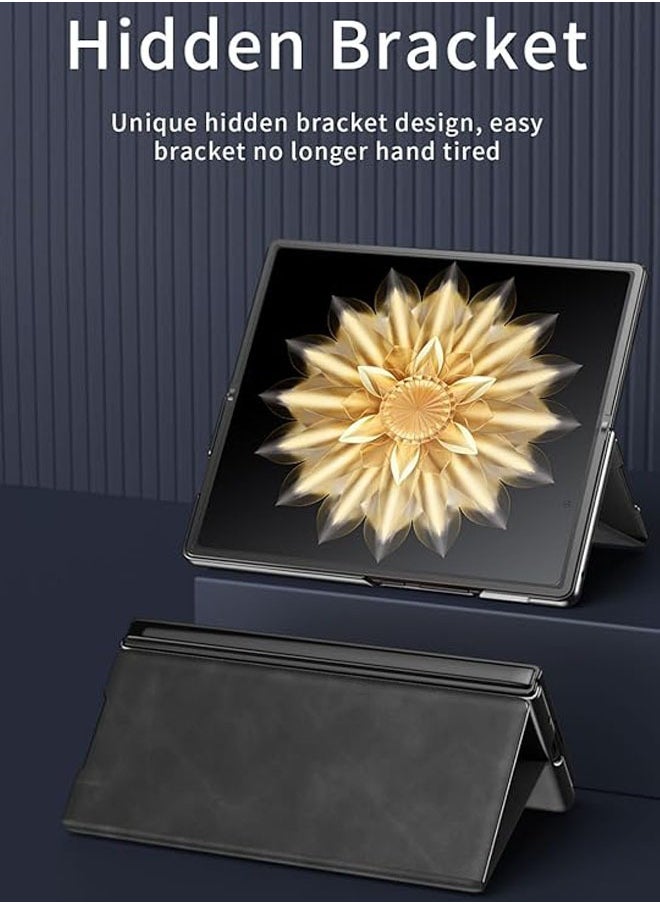 General The phone case is compatible with the Honor Magic V2, the luxurious Nappa leather magnetic book style flip holder protects the phone case for the Honor Magic V2  - Image 3
