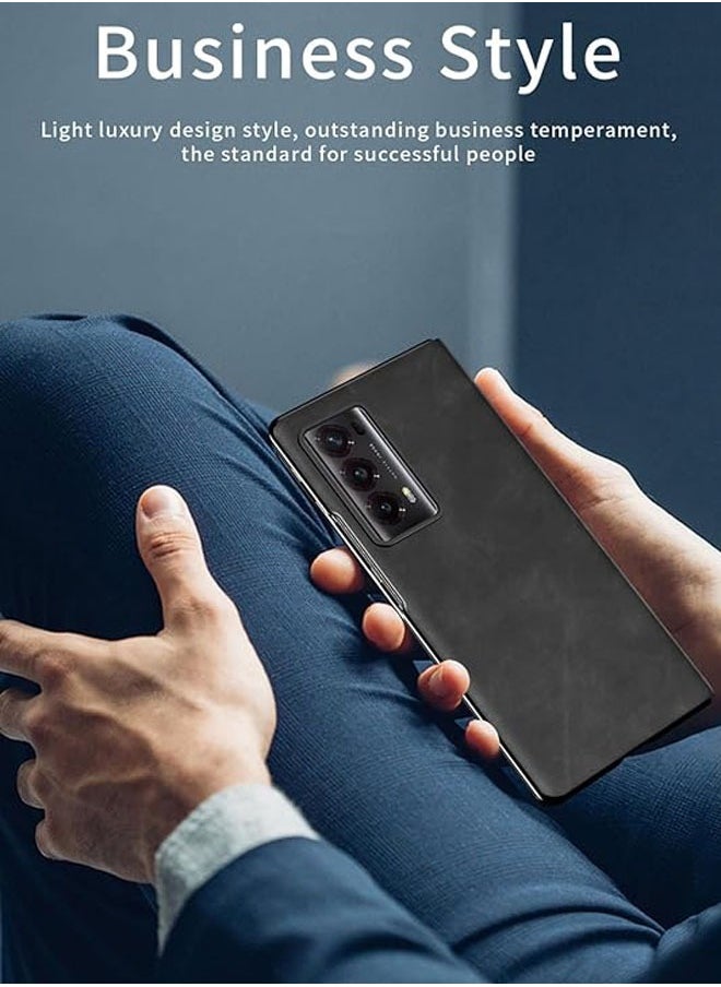 General The phone case is compatible with the Honor Magic V2, the luxurious Nappa leather magnetic book style flip holder protects the phone case for the Honor Magic V2  - Image 5