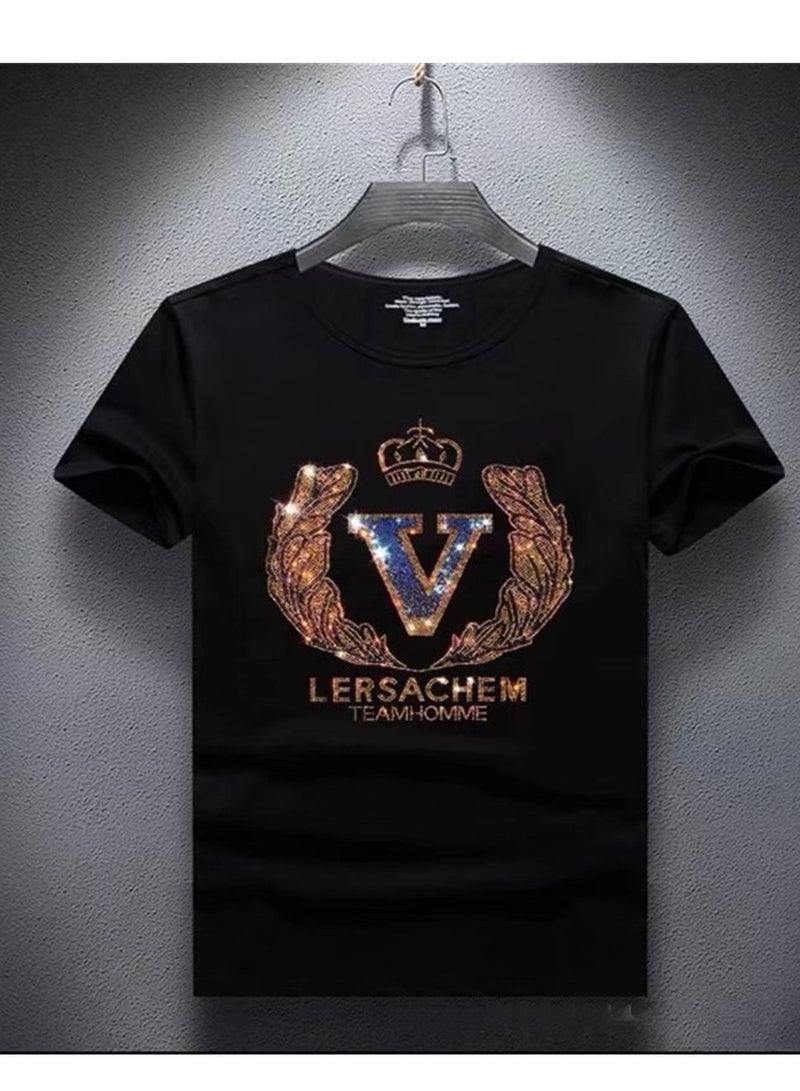Summer personalized short-sleeved T-shirt men's clothing trendy casual half-sleeved round neck top T-shirt - Image 2
