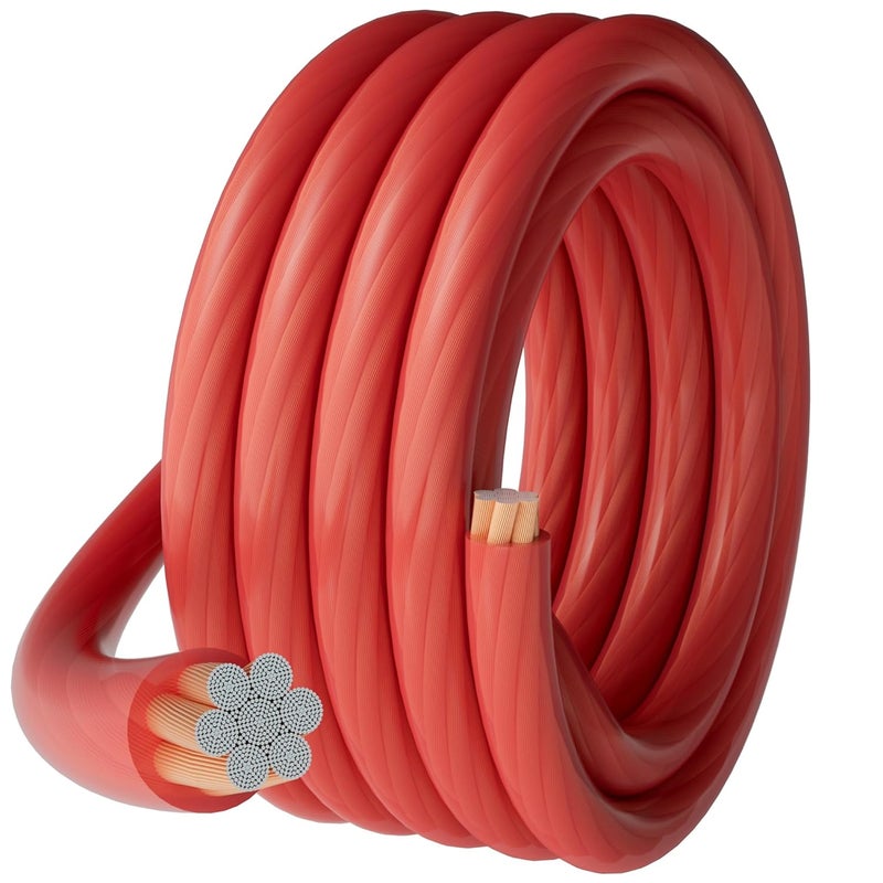 HIFIND 4 Gauge 4 AWG 35 Ft Red Power/Ground Wire Cable, True Spec Transparent Flexible Soft Touch Welding Battery Cable for Car Audio, Speaker, Solar, Marine, Generator, Automotive, RV - Image 1