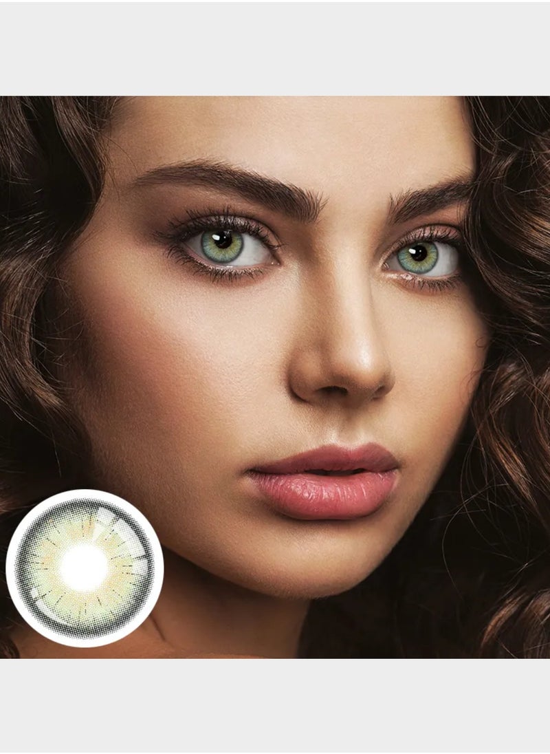 Unibling - Unibling Oasis Jade Yearly Colored Contact Lenses, Unisex Cosmetic Contact Lenses, Enlargement Collection, Green Lenses, With Case - Image 1