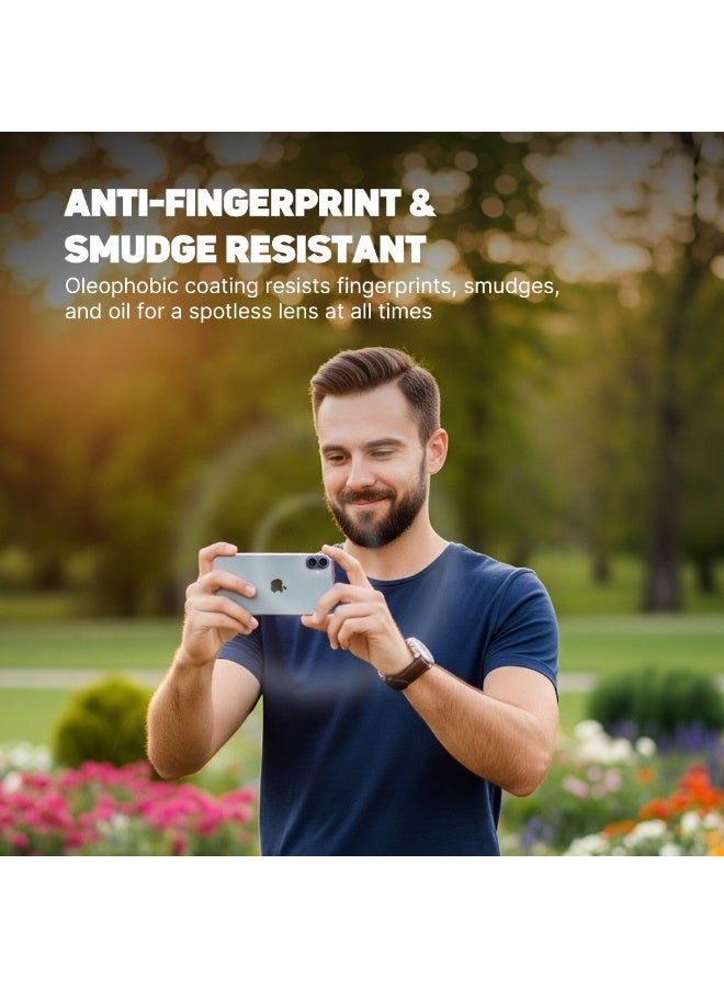 FITIT حماية عدسة الكاميرا لجهاز آيفون 16/16 بلس – زجاج مقسى 9H مع حلقة ألمنيوم، مضاد للبصمات، سهل التركيب – فيتت - Image 4