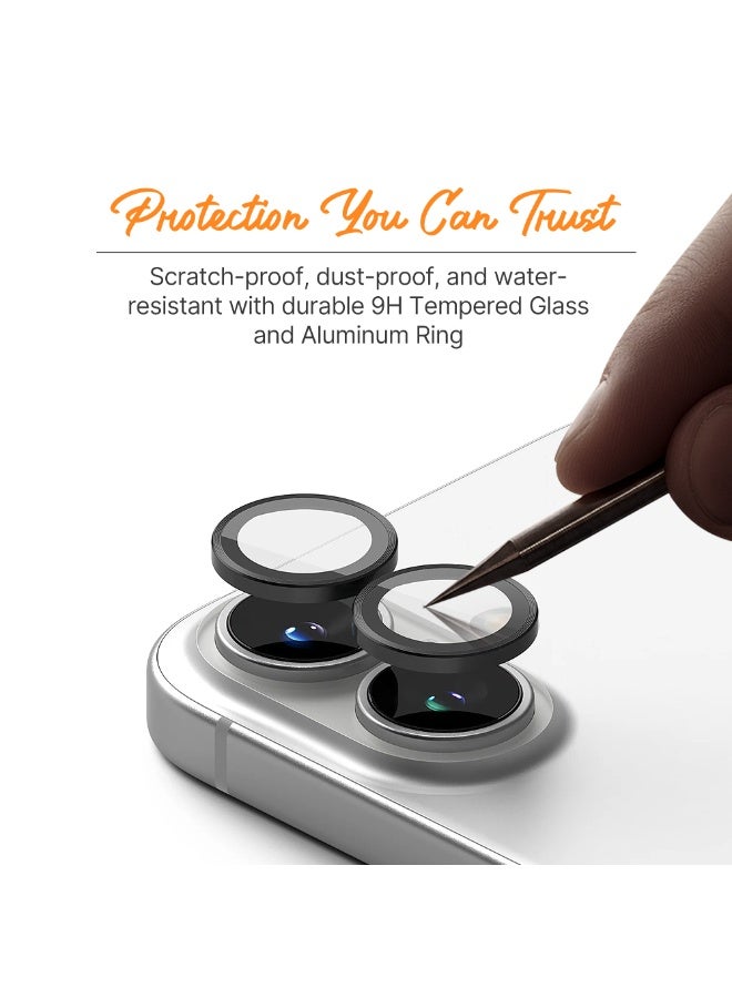 FITIT حماية عدسة الكاميرا لجهاز آيفون 16/16 بلس – زجاج مقسى 9H مع حلقة ألمنيوم، مضاد للبصمات، سهل التركيب – فيتت - Image 2