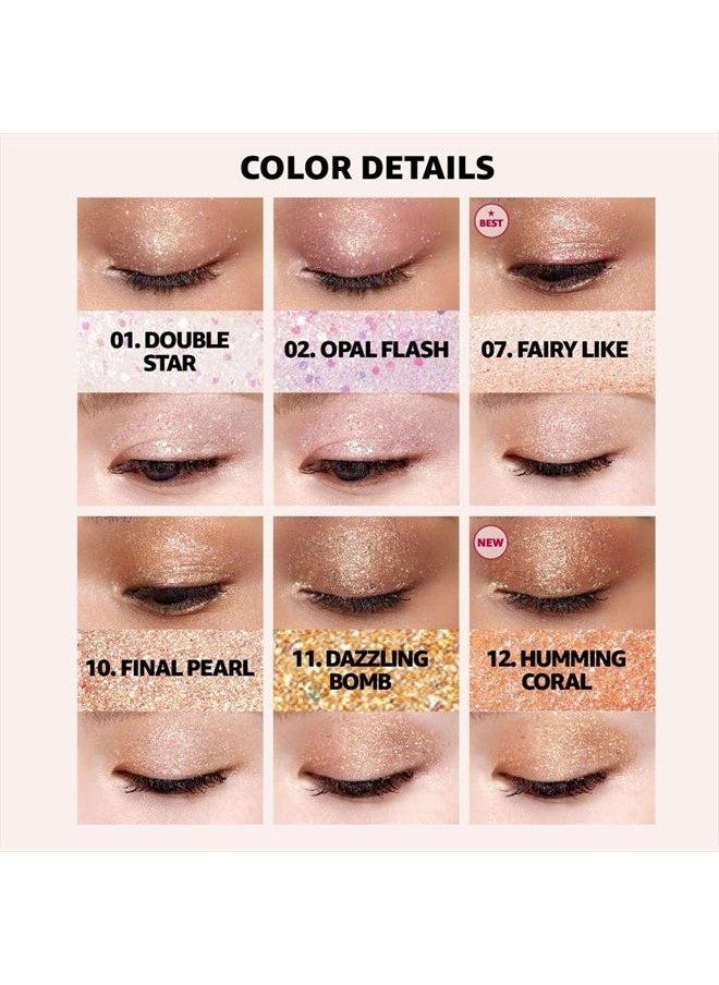 COLORGRAM - Milk Bling Shadow - 10 Final Pearl | Pigmented liquid glitter eyeshadow, Long-lasting shimmer for daily and party makeup, Multi-dimensional sparkling metallic finish, Opaque coverage, Quick - Image 1