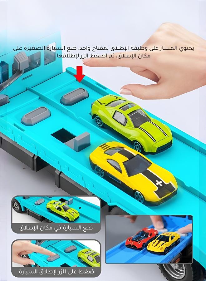 مجموعة لعب مركبة متحولة مع قاذفة سيارات - لعبة حركة ديناميكية - Image 5