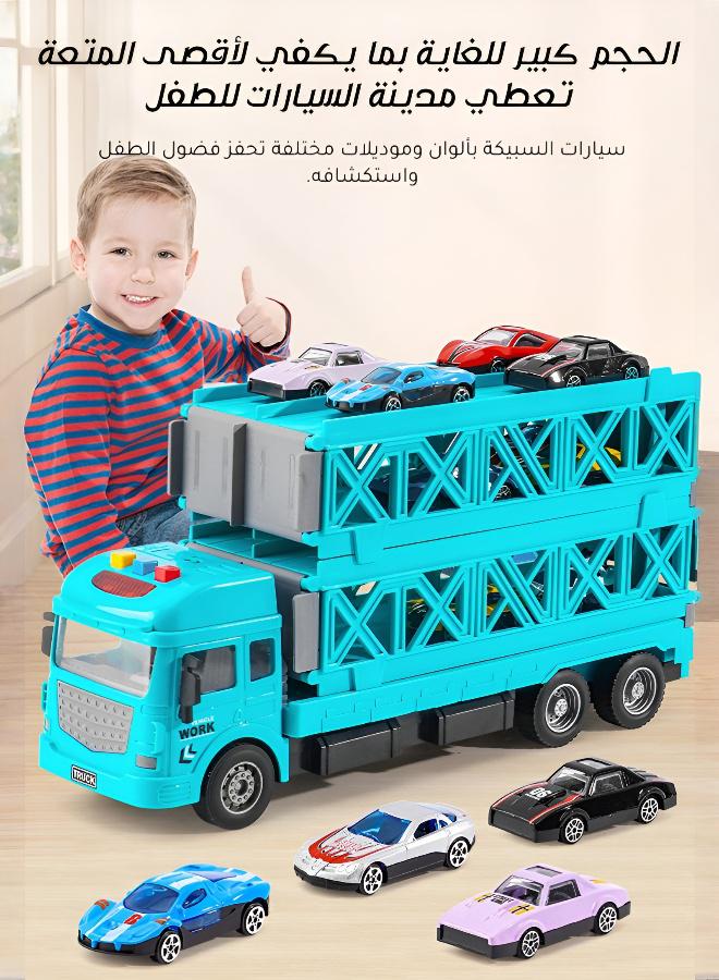 مجموعة لعب مركبة متحولة مع قاذفة سيارات - لعبة حركة ديناميكية - Image 3