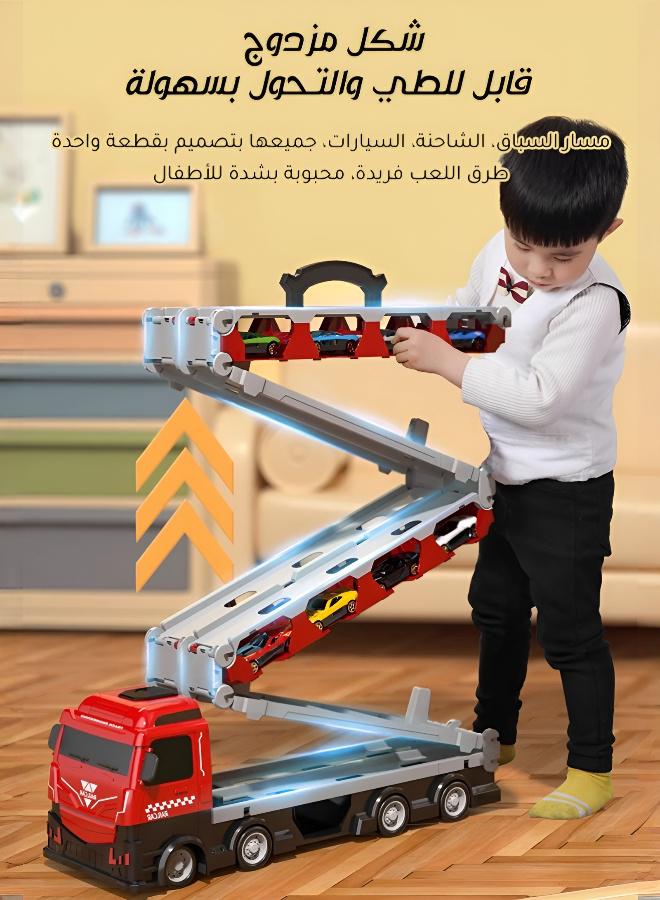 مجموعة لعب مركبة متحولة مع قاذفة سيارات - لعبة حركة ديناميكية - Image 4