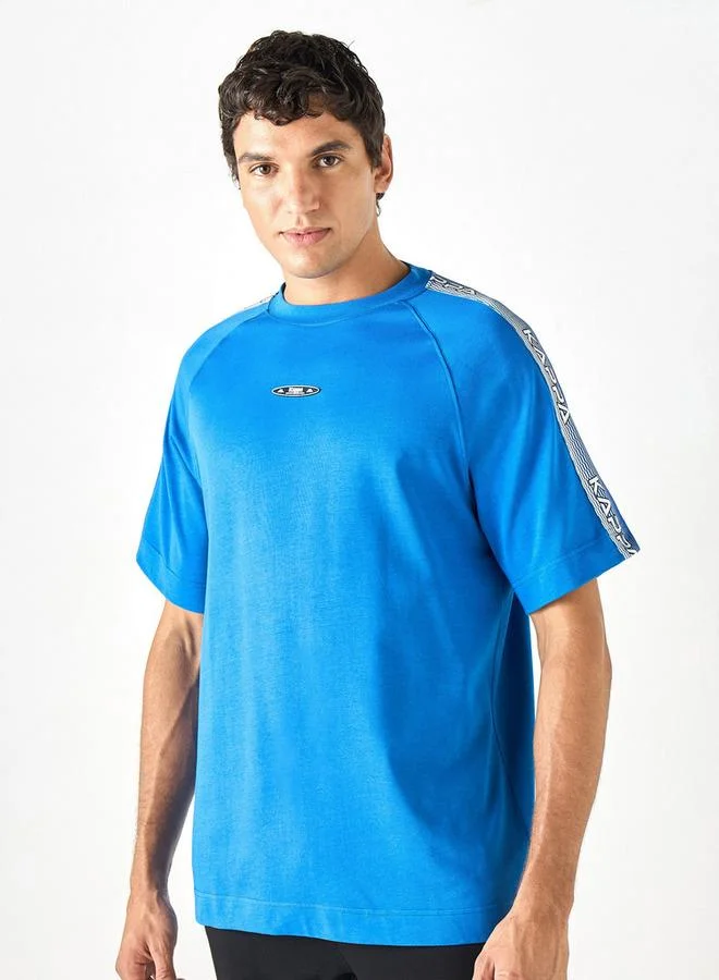 Kappa Logo Print T-shirt with Crew Neck and Raglan Sleeves