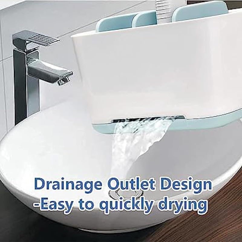 Anshri Plastic Toothbrush Holders for Bathroom Multipurpose Storage Holder Stand for Bathroom Toothbrush Tongue Cleaner Soap Comb Razor Shaving Kit and Toiletries Cosmetics Organizer White - Image 4