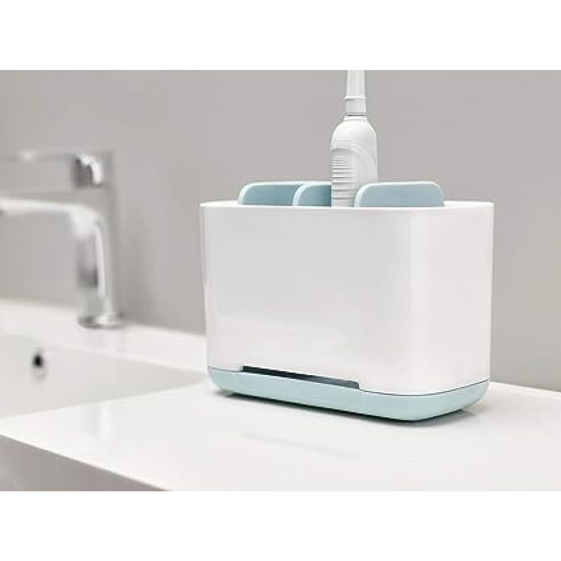 Anshri Plastic Toothbrush Holders for Bathroom Multipurpose Storage Holder Stand for Bathroom Toothbrush Tongue Cleaner Soap Comb Razor Shaving Kit and Toiletries Cosmetics Organizer White - Image 3