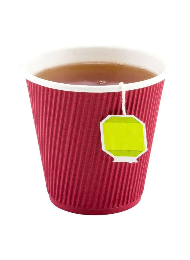 Restaurantware Restaurantware 8 Ounce Double Wall Disposable Coffee Cups, 500 Insulated Crimson Paper Tumblers, Ripple Wall Design, Lids Sold Separately for Hot Drinks like Tea, Hot Chocolate, and More  - Image 2