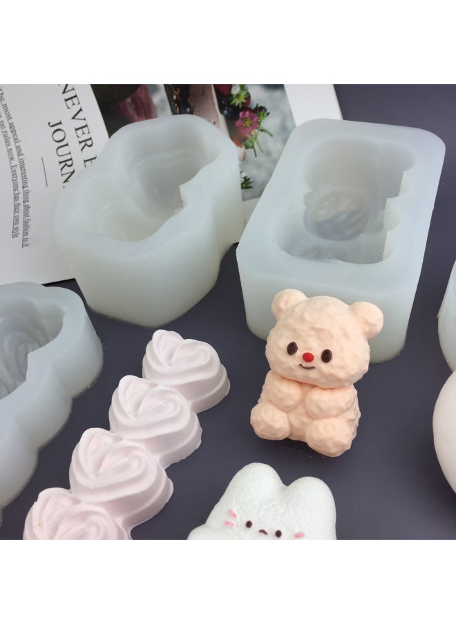 Generic - Cartoon Kitten Rabbit Milk Brick West Highland Bear Rice Ball Cat Claw Pinch Silicone Mold DIY Handmade Plaster Mold-Specifications:Flower Omelet Mold - Image 1