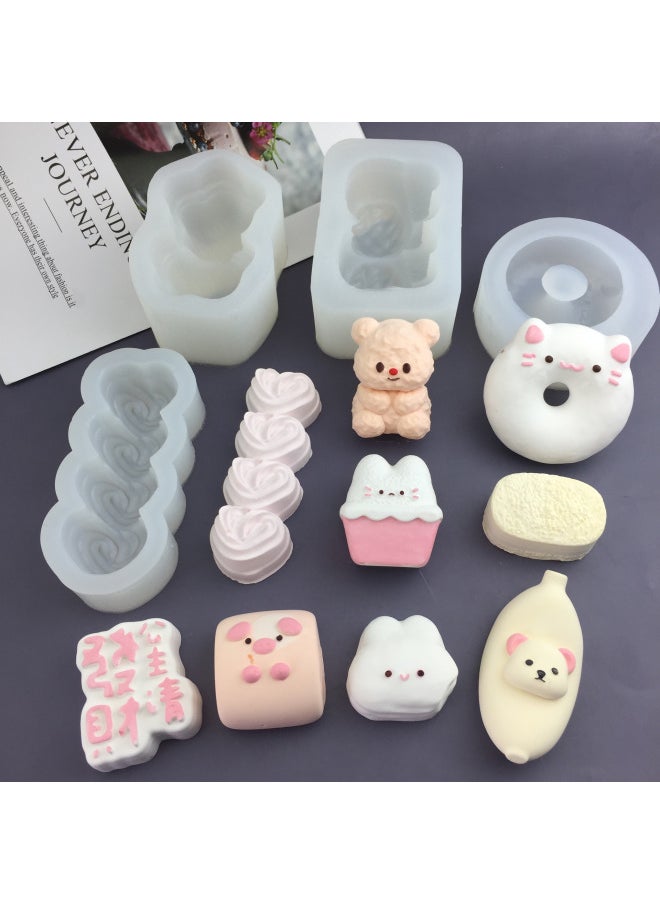 Generic - Cartoon Kitten Rabbit Milk Brick West Highland Bear Rice Ball Cat Claw Pinch Silicone Mold DIY Handmade Plaster Mold-Specifications:Flower Omelet Mold - Image 1