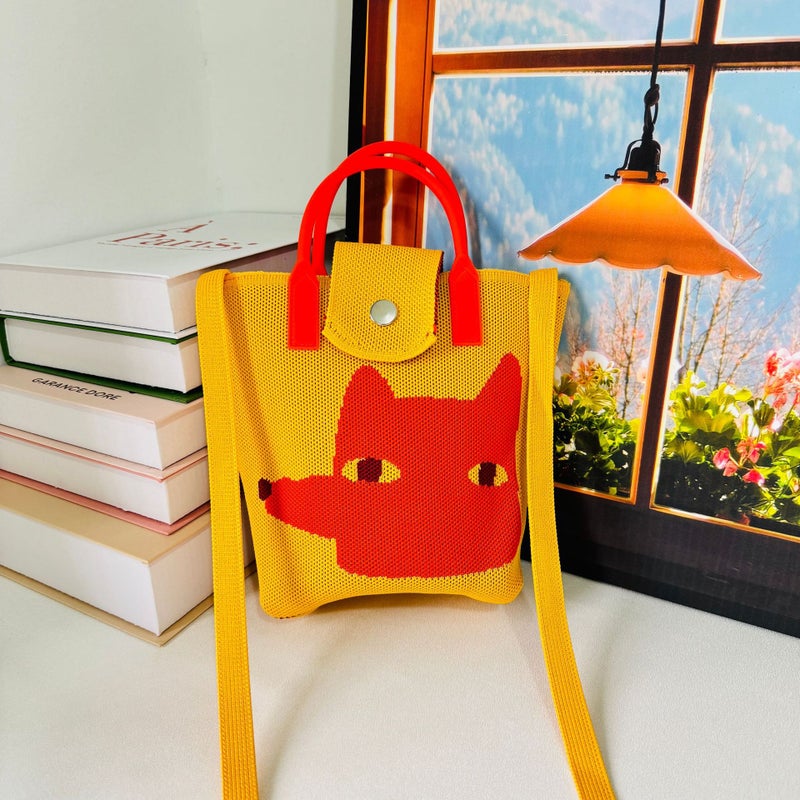 Original Design Cute Cartoon Knitted Crossbody Bag For Women Large Capacity Bag For Work, Commuting And Travel Handbag Available For - Image 2
