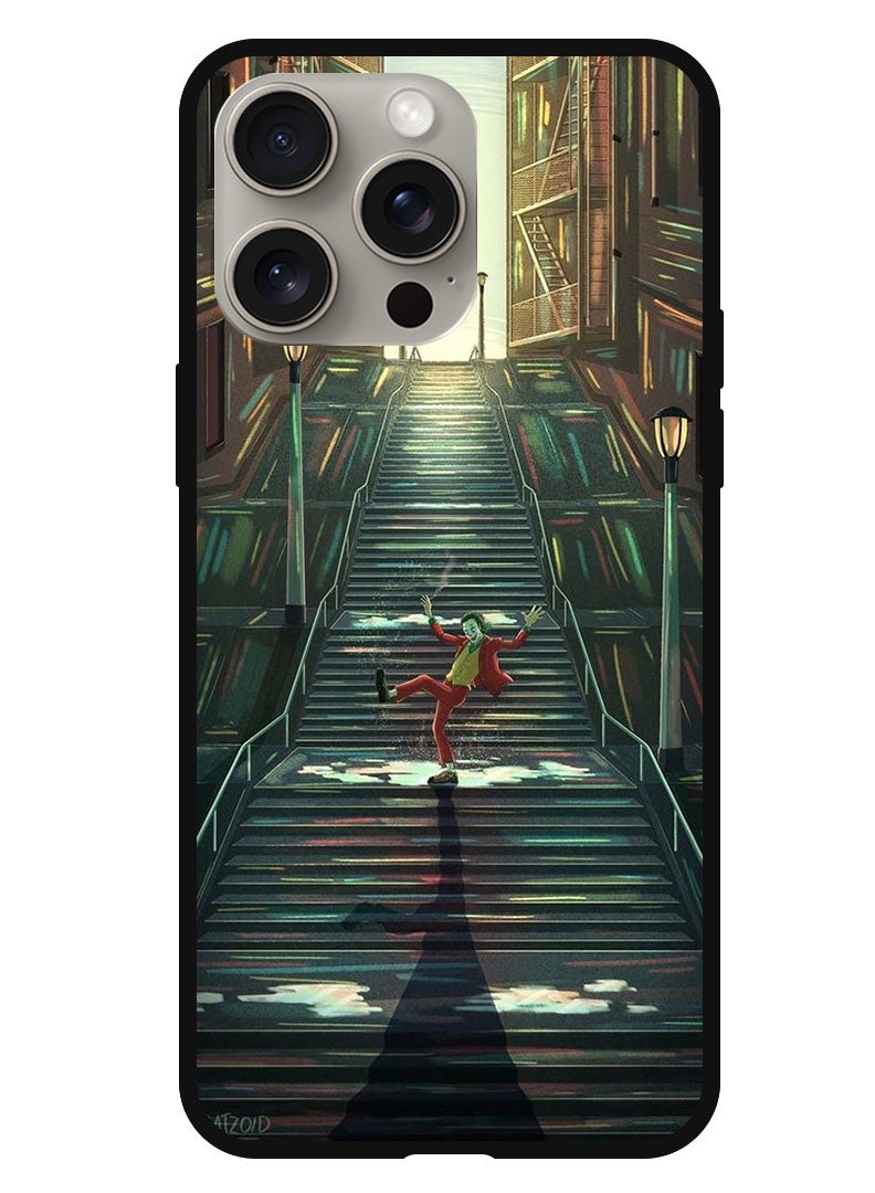 Theodor Protective Case Anti Scratch Shock Proof Bumper Cover For iPhone 15 Pro Max Joker on stairs - Image 1