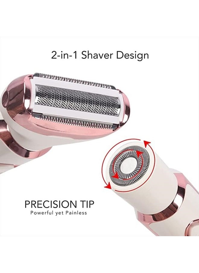 VG VOGCREST Electric Razor - Shaver - Trimmer for Women: 2 in 1 Painless Body Razors and Facial Hair Remover - Rechargeable Hair Removal Kit for Face Body Leg Bikini Underarm Arm  - Image 3