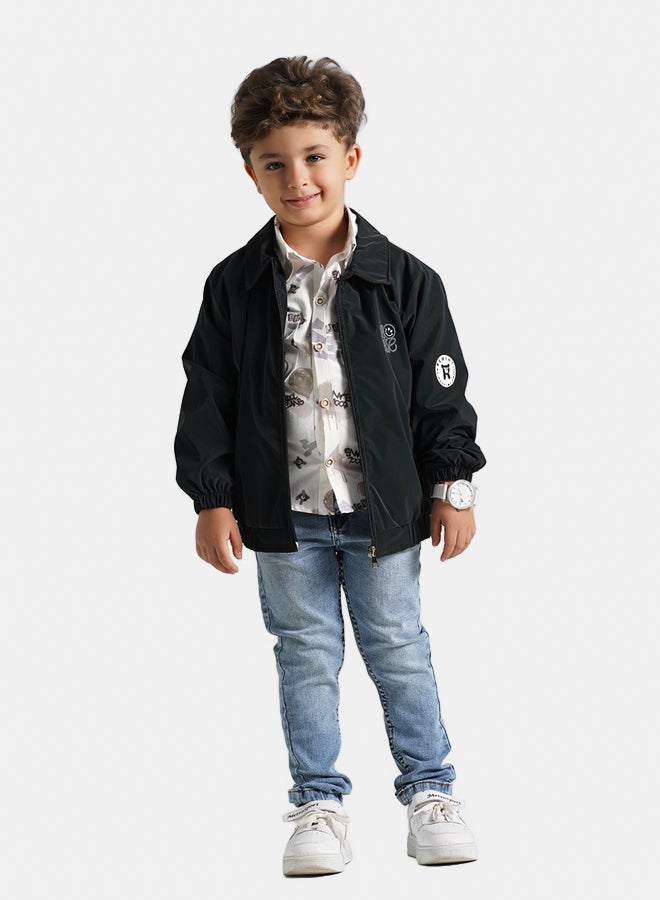 ريمينت جاكيت للاولاد خفيف للربيع اسود - Image 3