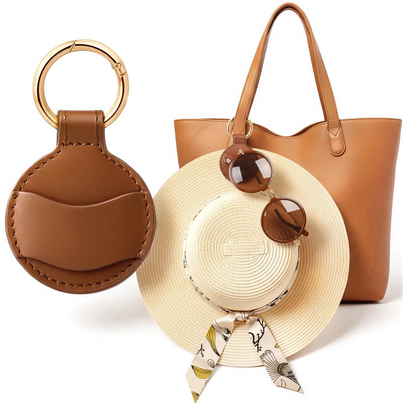 Niveaya Upgraded Magnetic Hat Clip for Hanging Sunglasses, Stylish Hat Clip for Travel Bag Luggage Backpack, Strong Magnet Hat Holder, Hands-Free, Beach Cruise Vacation Essentials, 1-Pack Brown - Image 1