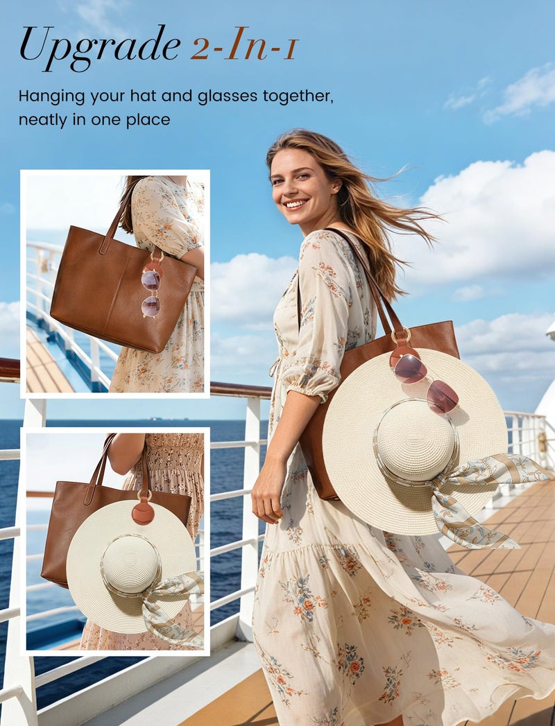 Niveaya Upgraded Magnetic Hat Clip for Hanging Sunglasses, Stylish Hat Clip for Travel Bag Luggage Backpack, Strong Magnet Hat Holder, Hands-Free, Beach Cruise Vacation Essentials, 1-Pack Brown - Image 2