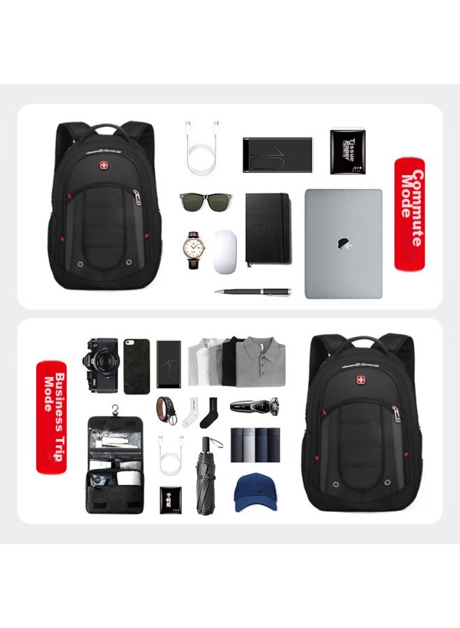 CROSS+GEAR Crossgear Swiss Business Cross Medal Backpack For Men, Large Capacity Travel Bag, 17.3-inch Laptop Bag, Student Schoolbag - Image 2
