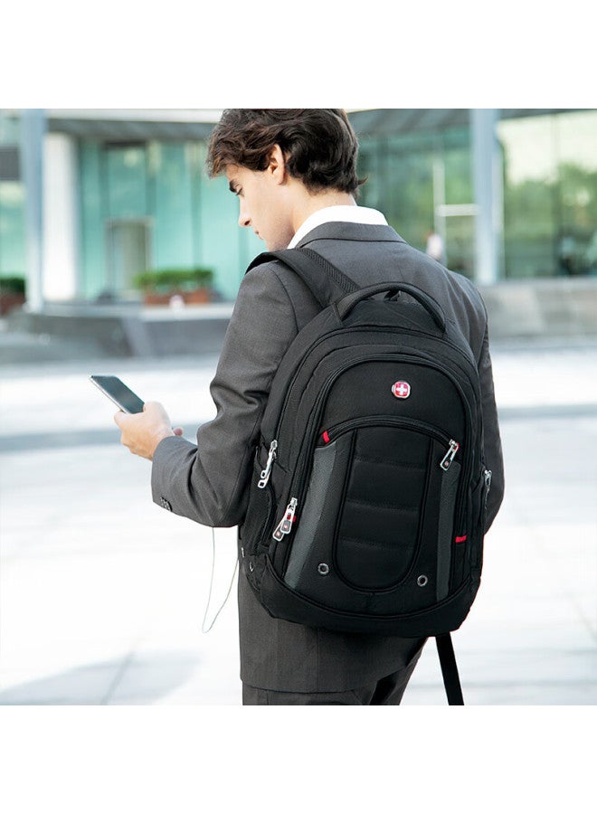 CROSS+GEAR Crossgear Swiss Business Cross Medal Backpack For Men, Large Capacity Travel Bag, 17.3-inch Laptop Bag, Student Schoolbag - Image 5