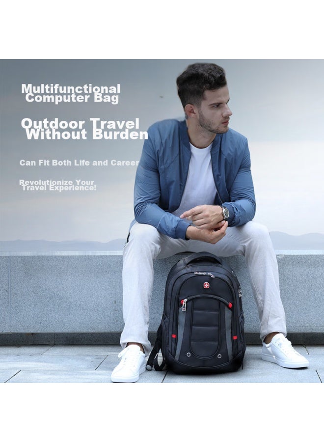 CROSS+GEAR Crossgear Swiss Business Cross Medal Backpack For Men, Large Capacity Travel Bag, 17.3-inch Laptop Bag, Student Schoolbag - Image 1