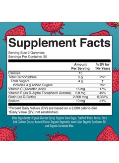 MaryRuth Organics MaryRuth Organics Hair | Skin | and Nails Vitamins | Biotin Gummies with Vitamin C & Vitamin E | Hair Growth Vitamins | Skin Care | Nail Strength | USDA Organic Gummies for Ages 14+ | 60 Count  - Image 5