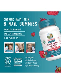 MaryRuth Organics MaryRuth Organics Hair | Skin | and Nails Vitamins | Biotin Gummies with Vitamin C & Vitamin E | Hair Growth Vitamins | Skin Care | Nail Strength | USDA Organic Gummies for Ages 14+ | 60 Count  - Image 4
