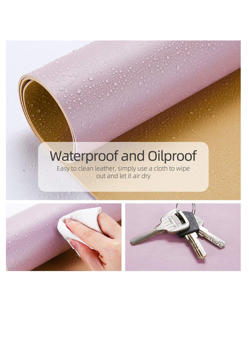 Cool Baby COOLBABY Multifunctional Office Desk Pad, Ultra Thin Waterproof PU Leather Mouse Pad, Dual Use Desk Writing Mat for Office/Home(90 * 45 CM，Gold + Pink) - Image 4