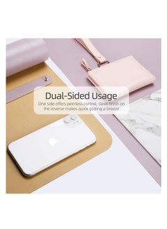 Cool Baby COOLBABY Multifunctional Office Desk Pad, Ultra Thin Waterproof PU Leather Mouse Pad, Dual Use Desk Writing Mat for Office/Home(90 * 45 CM，Gold + Pink)  - Image 5