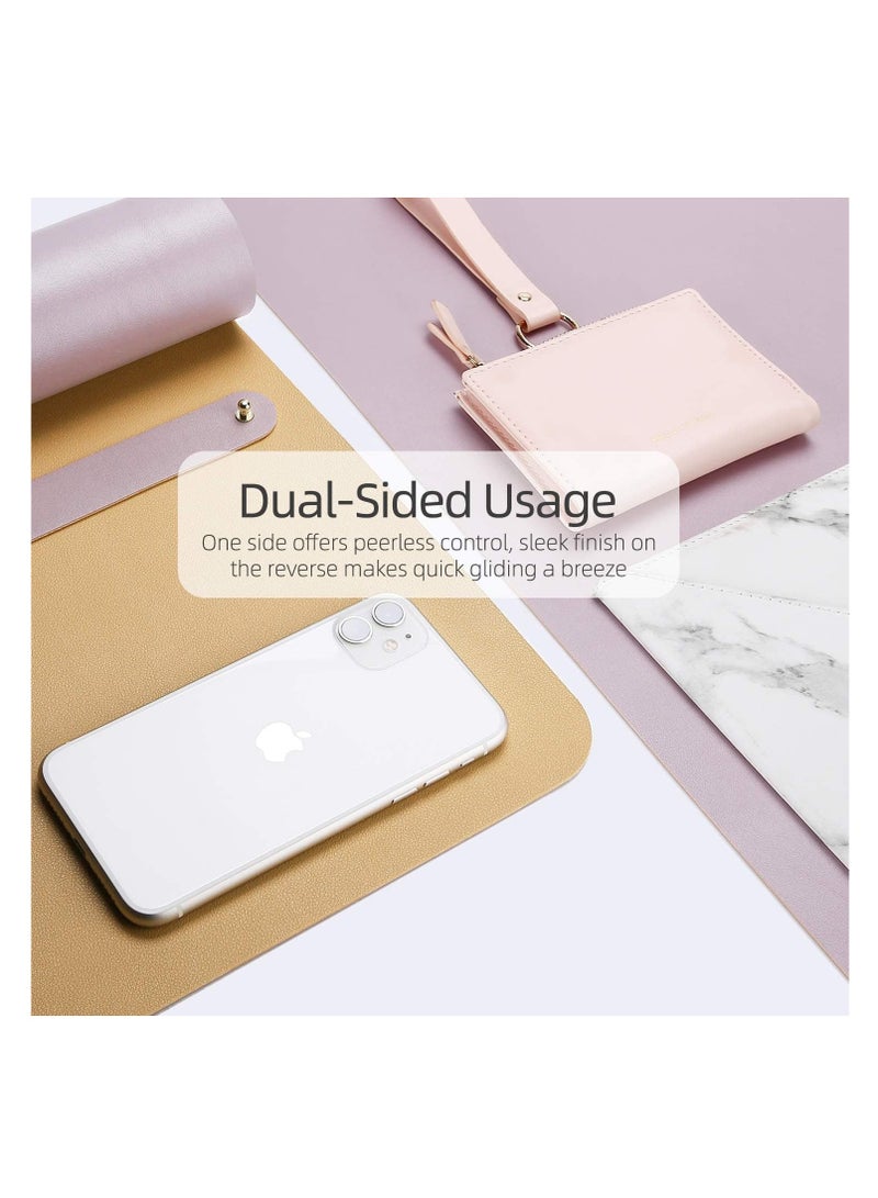 Cool Baby COOLBABY Multifunctional Office Desk Pad, Ultra Thin Waterproof PU Leather Mouse Pad, Dual Use Desk Writing Mat for Office/Home(90 * 45 CM，Gold + Pink) - Image 5