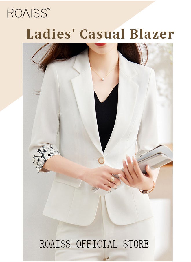 Women's White Suits with Scarf Long Sleeve Blazer Office Women's Wear Thin Casual Design Women's Blazers Lapel Long Sleeve Button Casual Business Jacket - pzsku/Z6077B3E51632D4407151Z/45/_/1691136155/1326f170-2246-4bfc-89ce-15e1dc96e7a7