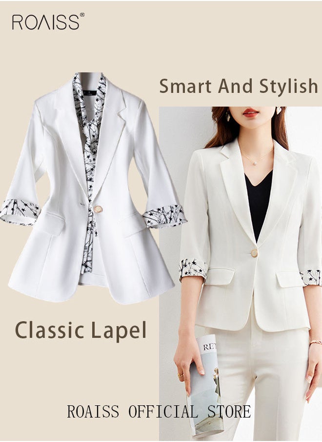 Women's White Suits with Scarf Long Sleeve Blazer Office Women's Wear Thin Casual Design Women's Blazers Lapel Long Sleeve Button Casual Business Jacket - pzsku/Z6077B3E51632D4407151Z/45/_/1691136156/a6143a75-6324-4999-81c4-1f29b5e1a1eb