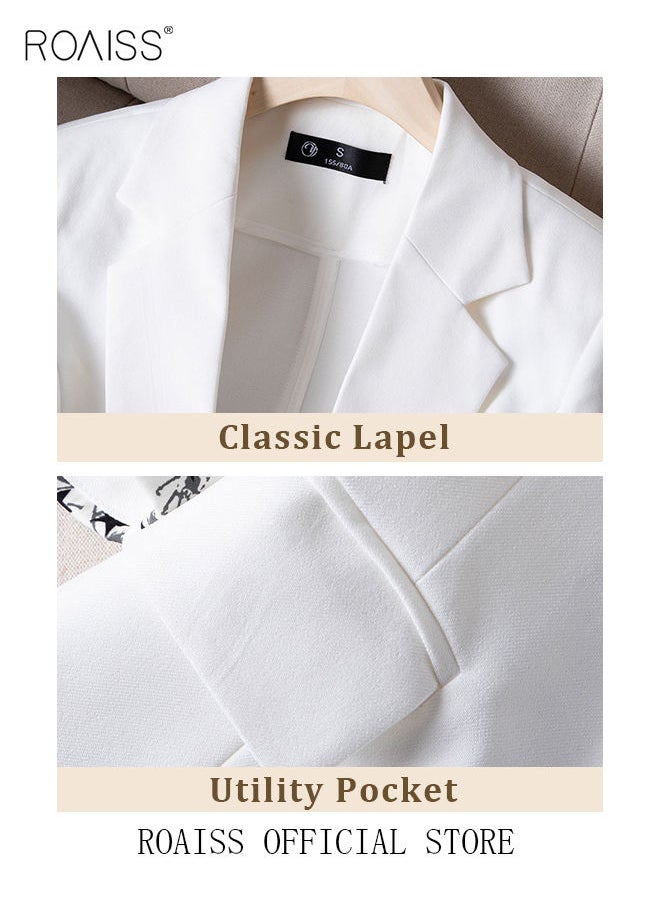 Women's White Suits with Scarf Long Sleeve Blazer Office Women's Wear Thin Casual Design Women's Blazers Lapel Long Sleeve Button Casual Business Jacket - pzsku/Z6077B3E51632D4407151Z/45/_/1691136159/ea453fa3-6621-4bf1-b472-c88a4ce7da25