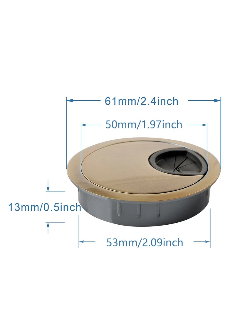 حمالة المكتب لمنظم الأسلاك، الكمبيوتر الكمبيوتر كمبيوتر كمبيوتر حمالة بلاستيكية لمكتب الكمبيوتر، منظم كبل مثبت بفتحة، حزمتان (53 ملم، فضي) - Image 2