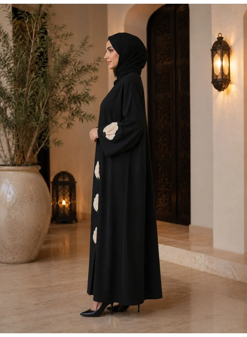 Ophelia  Ivory Bloom Eid Collection | Elegant Abaya by with Matching Hijab for Women | Best Price UAE