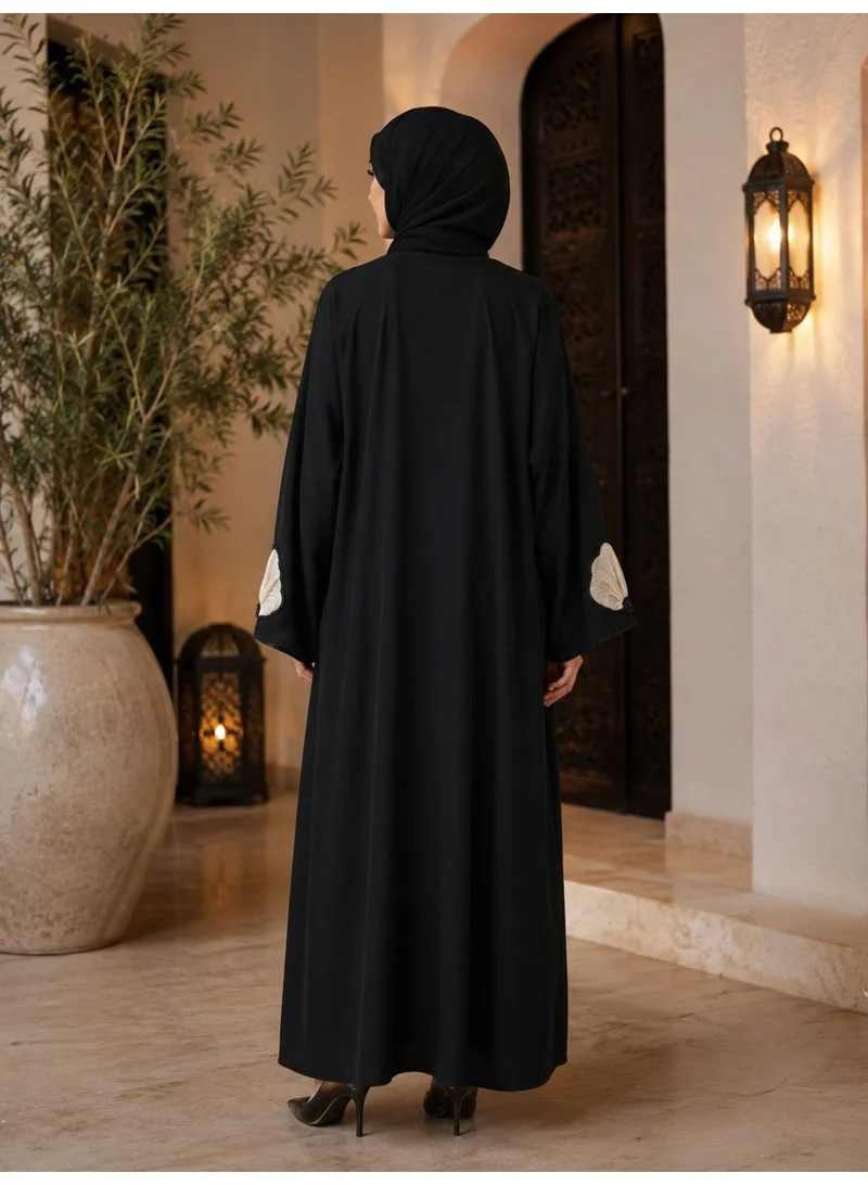 Ophelia Ivory Bloom Eid Collection | Elegant Abaya by with Matching Hijab - Get 1 pc Mystery Abaya-Eid Offer