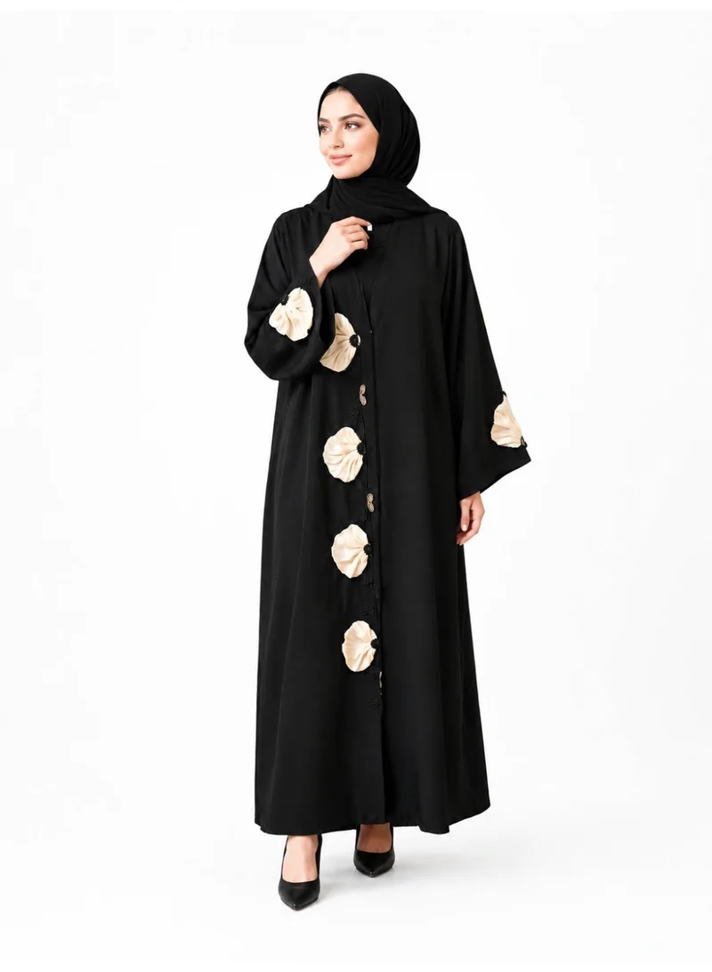 Ivory Bloom Eid Collection | Elegant Abaya by with Matching Hijab - Get 1 pc Mystery Abaya-Eid Offer