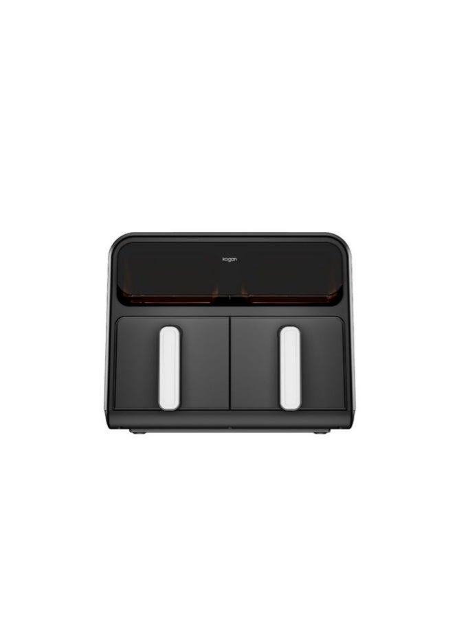 Kogan Dual Zone Air Fryer 8L XXL, KA8LDZNMIDA, 1800W, Oil-Free, Digital LED Touch Control, Adjustable Temperature & Timer, Large Capacity, Black - Image 2