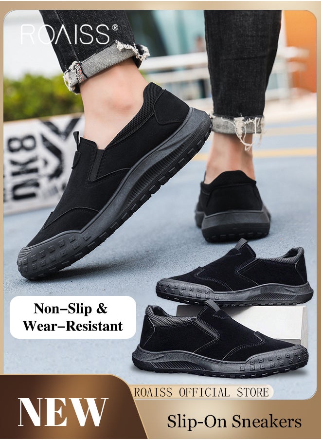 roaiss - Minimalist Lightweight Sneakers for Men Breathable Soft Sole Anti Slip Shock Absorption Outdoor Sports Driving Shoes Mens Casual Low Top Elastic Wear Resistant Running Shoes - Image 1