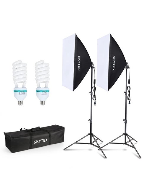 Softbox Lighting Kit, skytex Continuous Photography Lighting Kit with 2x20x28in Soft Box | 2x135W 5500K E27 Bulb, Photo Studio Lights Equipment for Camera Shooting, Video Recording