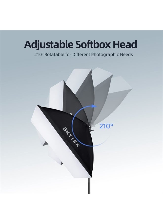 Softbox Lighting Kit, skytex Continuous Photography Lighting Kit with 2x20x28in Soft Box | 2x135W 5500K E27 Bulb, Photo Studio Lights Equipment for Camera Shooting, Video Recording
