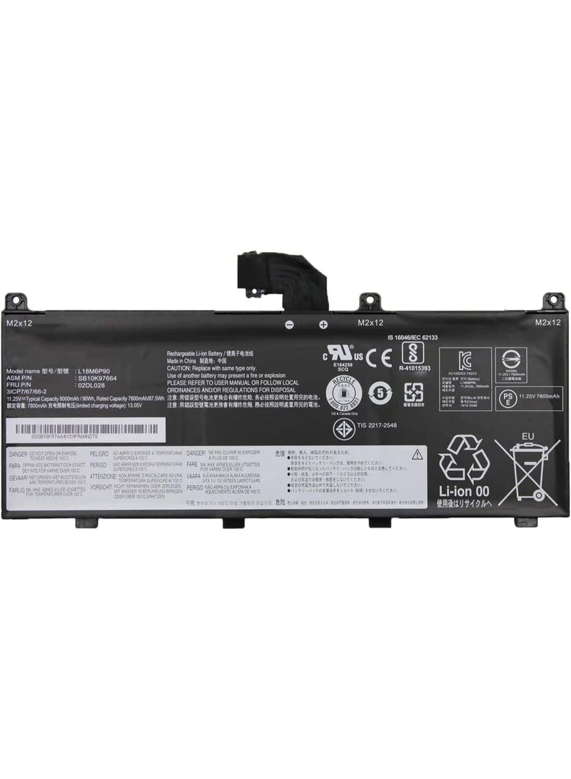 Zexen L18M6P90 02DL028 5B10W13901 SB10K97664 L18C6P90 02DL029 5B10W13902 SB10K97665 Battery Compatible for ThinkPad P53 Series 11.25V - Image 1