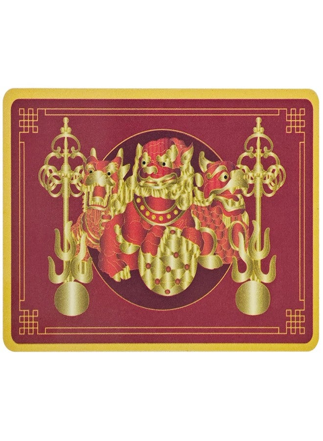 Fengshuibringluck Feng Shui 3 Celestial Guardians Card with Ksiddigarbha's Implements Good Luck and Fortune Warding Off Evil New Year Amulet Plastic Card - Image 1