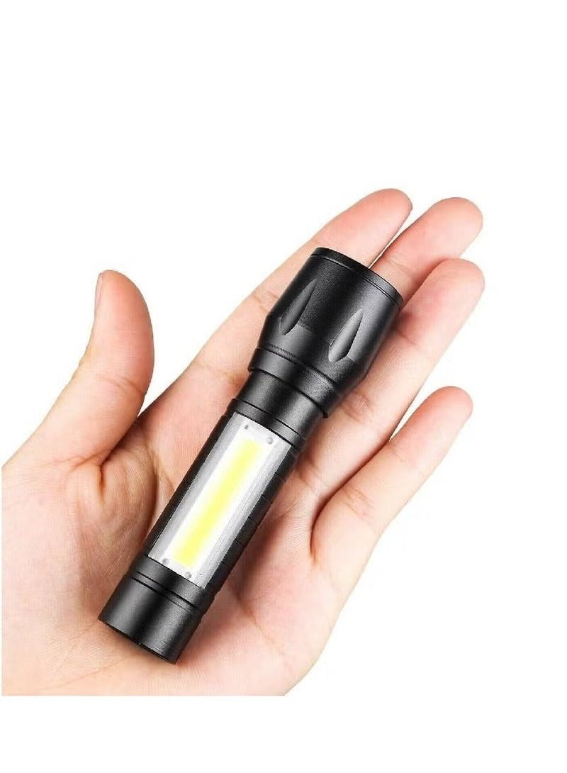 JAJEEK LED Flashlight Rechargeable USB Torch – Mini Portable Pocket Flashlight, Super Bright Handheld Light, COB Side Searchlight, High Lumens, Zoomable, Ideal for Emergency, Camping & Outdoor Activities - Image 2