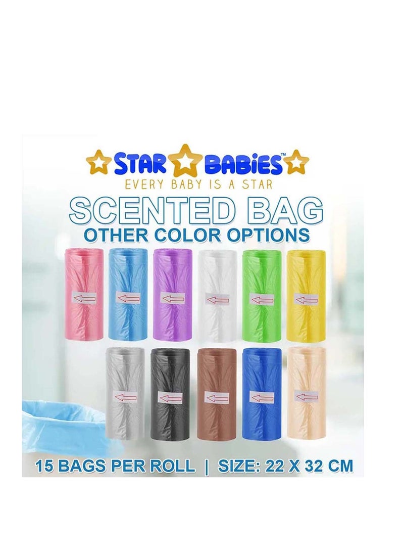 STAR BABiES Star Babies - Combo Pack of 2- Disposable Changing Mat Pack of 24 with Scented Bag (5 Pcs w/Dispenser) - Blue/White  - Image 4