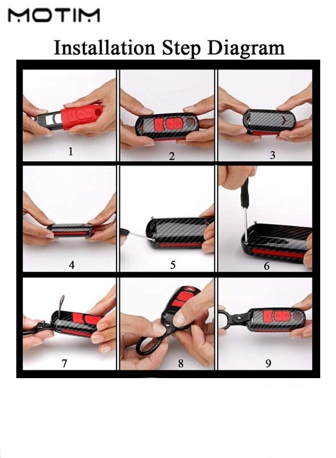 Motim Nissan and Infiniti Key Fob Case Cover 4 Button, Carbon Fiber  Full Protection Soft Shell & Car Key Protector Case  Key Ring for Nissan Altima Maxima Murano Armada Pathfinder Rogue Sentra GT-R Infiniti - Image 2