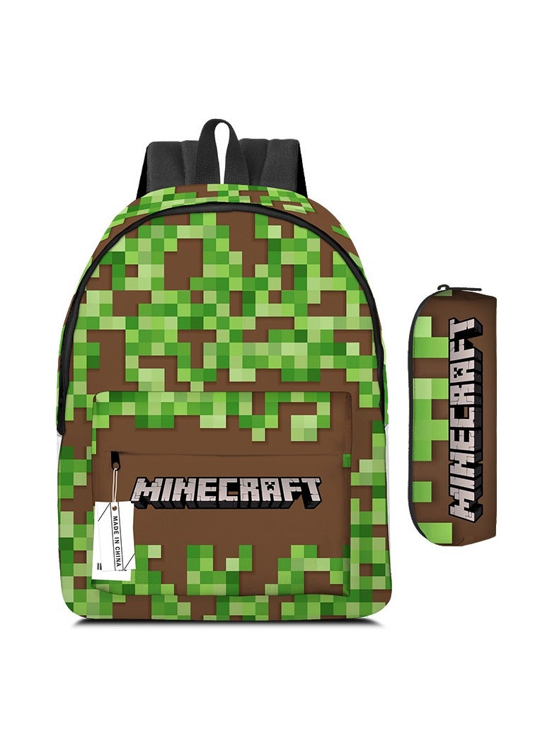 ماين كرافت على ظهره مقلمة قطعتين دعوى الرجال والنساء الترفيه الرياضة حقيبة السفر طالب حقيبة المدرسة - Image 1