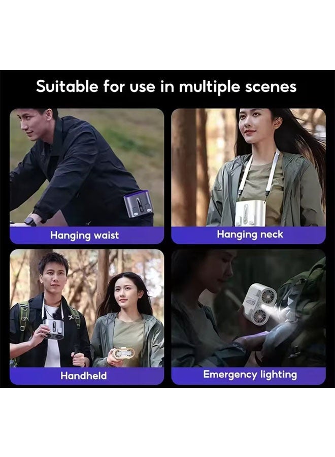 JCB CHIC 6000mAh Portable Mini Waist Clip Fan,Personal Fan Rechargeable with up to 20H of Working Time,Flashlight Hands-Free Hanging Neck Fans, Wearable Belt Fans for Camping(DYSS-9) - Image 5