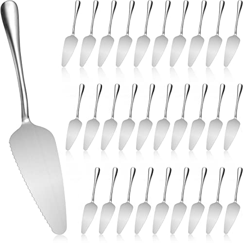 Baderke 30 Pcs Pie Server Pizza Server Spatula Stainless Steel Cake Pie Pastry Professional Utensil for Pizza Dessert Cheese Cutting 9 Inches Silver